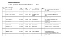 Student's Election Provissional Voter List : 2014-15