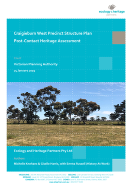 Craigieburn West Precinct Structure Plan Post-Contact Heritage Assessment