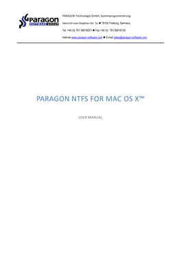 Paragon Ntfs for Mac Os X™