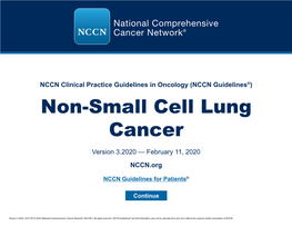 Non-Small Cell Lung Cancer