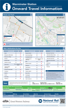 Warminster Station I Onward Travel Information Buses and Taxis Local Area Map