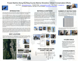 Purple Martins Along the King County Marine Shoreline: Citizen