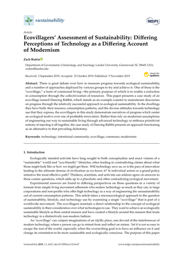 Ecovillagers' Assessment of Sustainability: Differing Perceptions