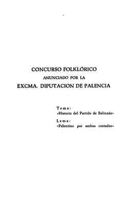 Concurso Folklc5ric0 Excma. Diputacion De Palencia