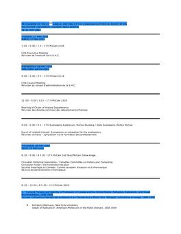 Programme of the 82 Annual Meeting of the Canadian