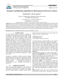 Dynamic Load Balancing Algorithms for Heterogeneous Web Server Clusters