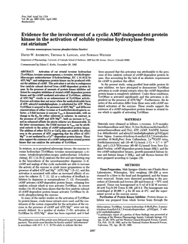 Rat Striatum* (Tyrosine Monooxygenase/Enzyme Phosphorylation/Kinetics) DAVID W