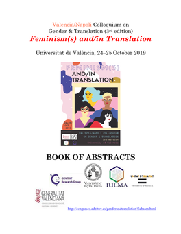 Feminism(S) And/In Translation BOOK of ABSTRACTS