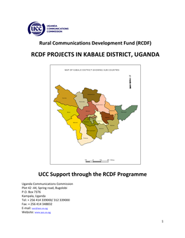Rcdf Projects in Kabale District, Uganda