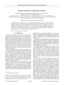 Photonic Realization of a Quantum Finite Automaton