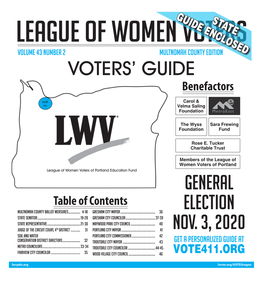 Online PDF of LWV of Portland Nov 2020 Multnomah Co. Voters' Guide