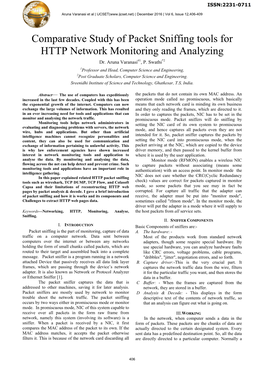 Comparative Study of Packet Sniffing Tools for HTTP Network Monitoring and Analyzing Dr