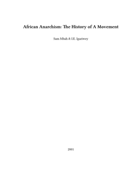 African Anarchism: the History of a Movement