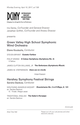 Green Valley High School Symphonic Wind Orchestra Hershey Symphony