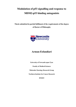 Modulation of P53 Signalling and Response to MDM2-P53 Binding Antagonists