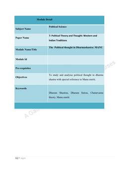 Political Theory and Thought: Western and Paper Name Indian Traditions