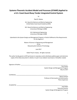 Systems-Theoretic Accident Model and Processes (STAMP) Applied to a U.S