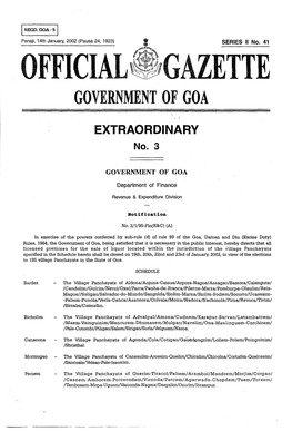 Panaji, 14Th January, 2002 (Pausa 24, 1923) SERIES II No