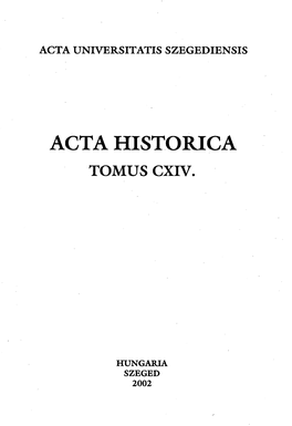 Acta Historica Tomus Cxiv