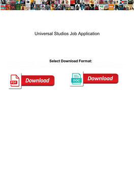Universal Studios Job Application