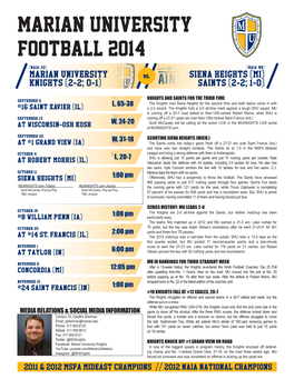 Marian University Football 2014