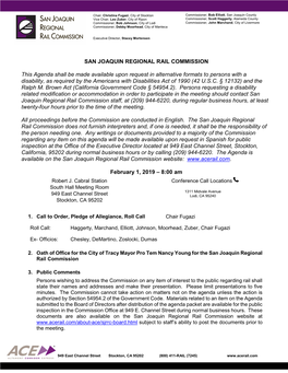 San Joaquin Regional Rail Commission 02-01-2019