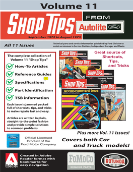 Ford Shop Tips – Volume 11 EAN: 978-1-60371-051-0 ISBN: 1-60371-051-5