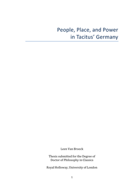 People, Place, and Power in Tacitus' Germany