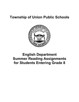 Township of Union Public Schools English Department Summer