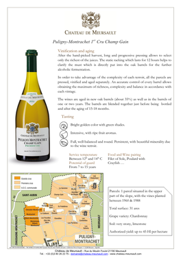 Puligny-Montrachet 1 Cru Champ Gain