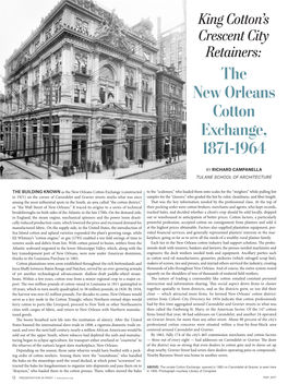 The New Orleans Cotton Exchange, 1871-1964