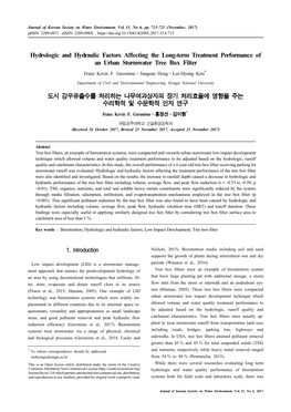 Hydrologic and Hydraulic Factors Affecting the Long-Term Treatment Performance of an Urban Stormwater Tree Box Filter