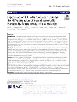 Expression and Function of Ndel1