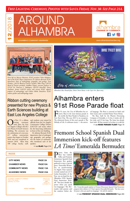 Alhambra Enters 91St Rose Parade Float