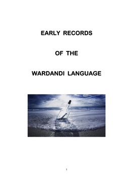 Early Records of the Wardandi Language