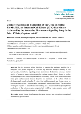 Characterization and Expression of the Gene Encoding En-MAPK1, An