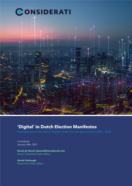 'Digital' in Dutch Election Manifestos