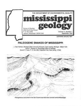 MISSISSIPPI GEOLOGY 2 Genus Palaeophis Owen, 1841