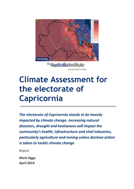 Climate Assessment for the Electorate of Capricornia