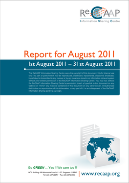 Report for August 2011 1St August 2011 Ð 31St August 2011