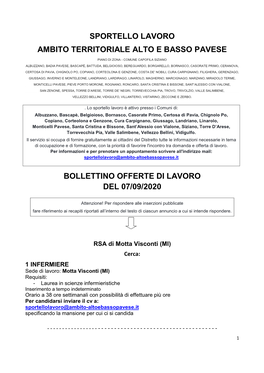 Offerte Di Lavoro 07.09.2020