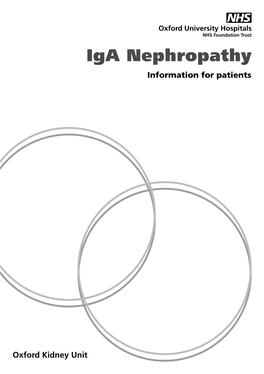 Iga Nephropathy Information for Patients