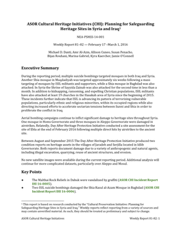 (CHI): Planning for Safeguarding Heritage Sites in Syria and Iraq1