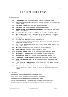 Christi Belcourt Cv