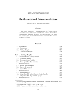On the Averaged Colmez Conjecture