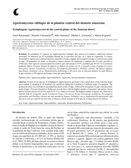 Agaricomycetes Xilófagos De La Planicie Central Del Desierto Sonorense