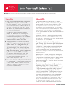 Acute Promyelocytic Leukemia Facts