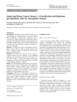 Improving Breast Cancer Surgery: a Classification and Quadrant Per
