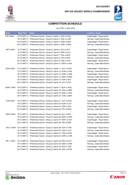 Competition Schedule