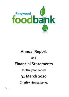 Annual Report Financial Statements 31 March 2020